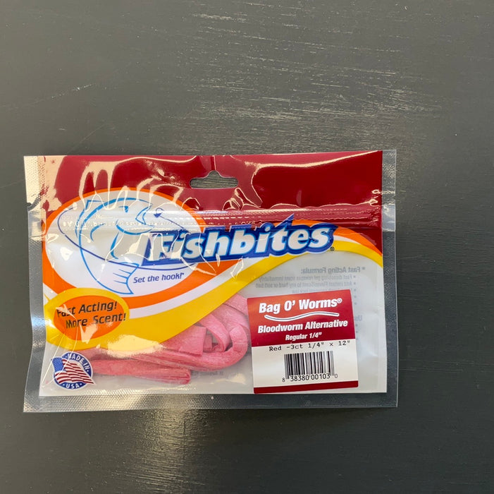 Fishbites Bag O'Worms - Red 3ct
