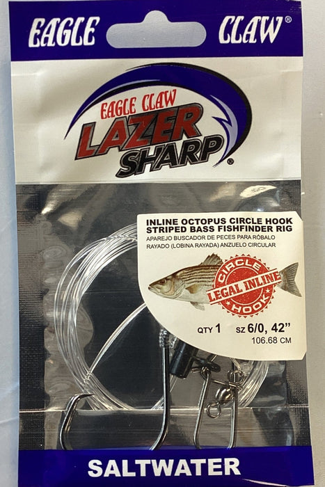 Eagle Claw L925-C1 Lazer Sharp Inline Octopus Circle Striped Bass