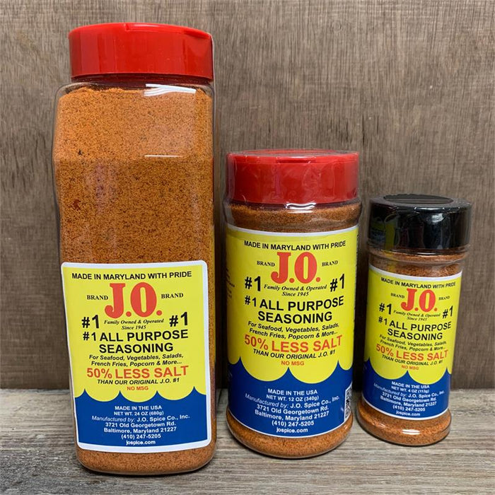 J.O. No. 1 50% Less Salt Seafood Seasoning - 12oz or 24oz Bottle