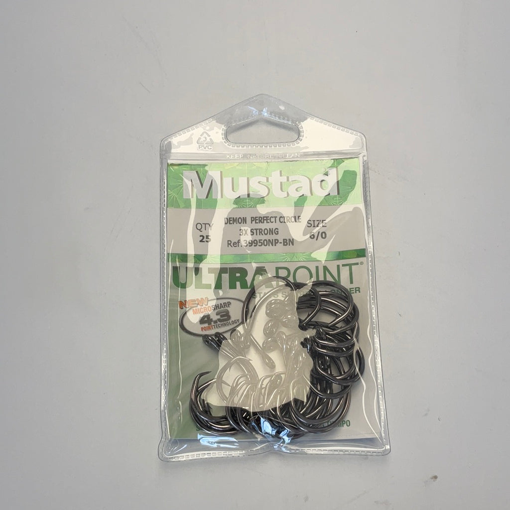 MUSTAD ULTRAPOINT 39941 BN (39941BLN) 2X DEMON PERFECT CIRCLE HOOK 50 Pack  6/0