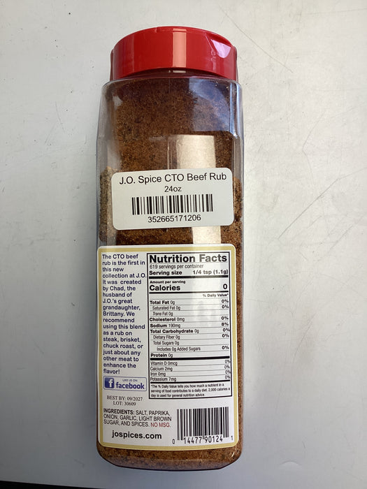 J.O. Spice CTO Beef Rub