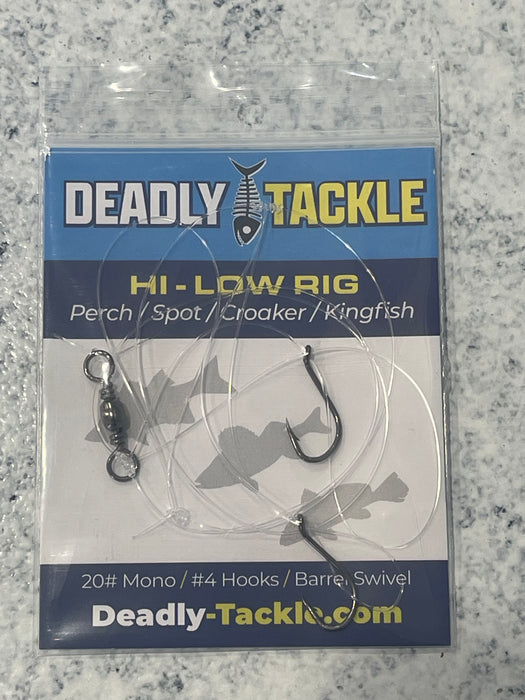 Hi-Lo Rig Size 4 Hooks (Perch, Spot, Croaker, Kingfish & more)