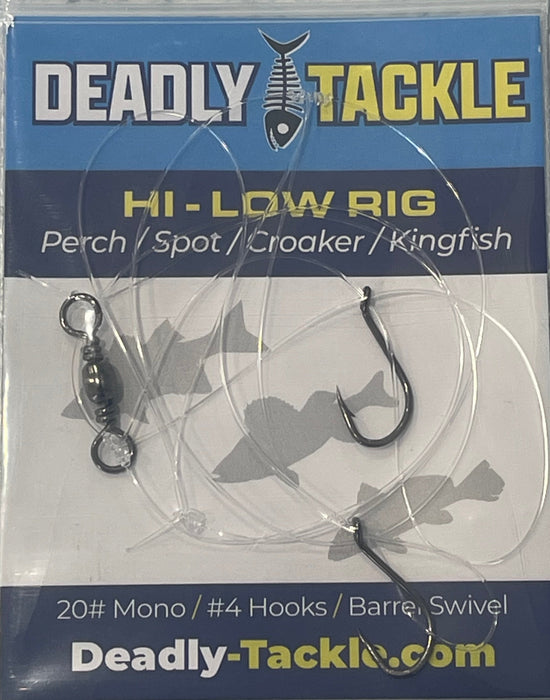 Hi-Lo Rig Size 4 Hooks (Perch, Spot, Croaker, Kingfish & more)