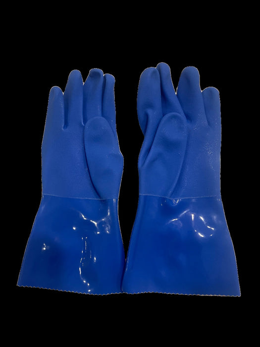 Flexible Blue Seamless Triple Dipped PVC Glove