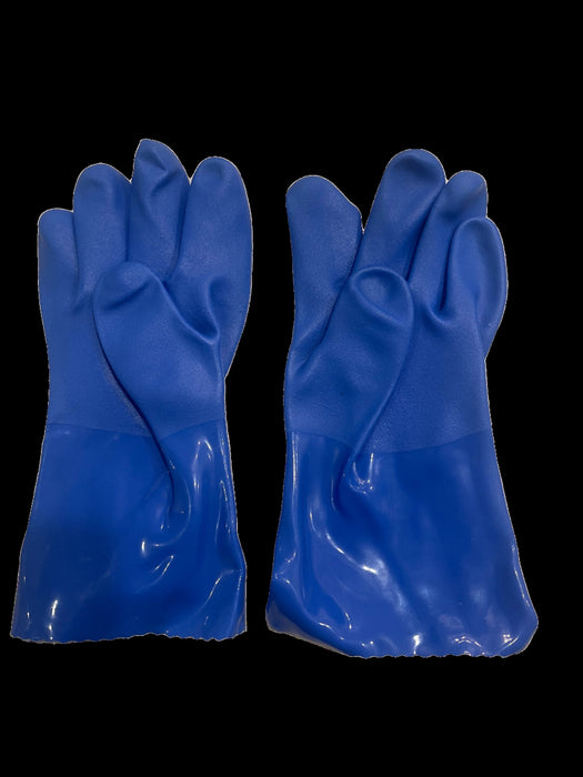 Flexible Blue Seamless Triple Dipped PVC Glove