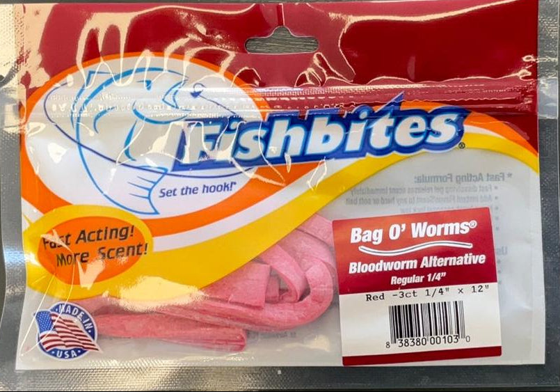 Fishbites Bag O'Worms - Red 3ct