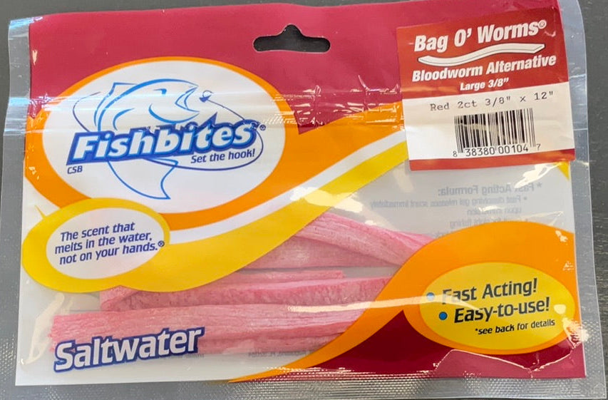 Fishbites Bag O'Worms - Red 2ct