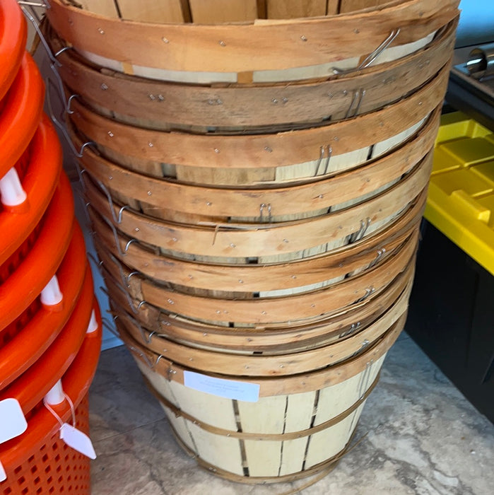 Wooden Bushel Basket with Lid